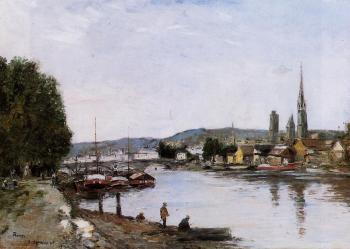 Eugene Boudin : Rouen, View from the Queen's Way